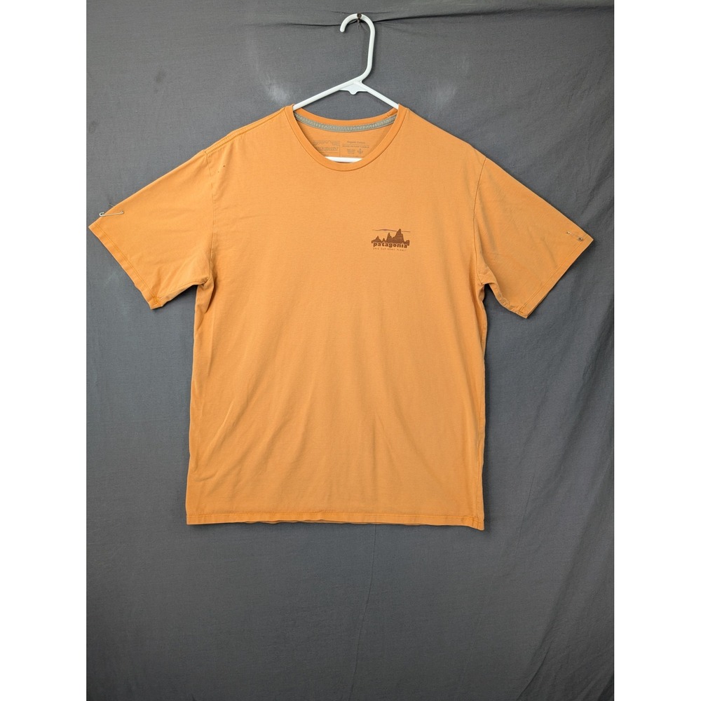 Patagonia‎ Mens P-6 Mission Organic Cotton T-Shirt Orange Medium 37534